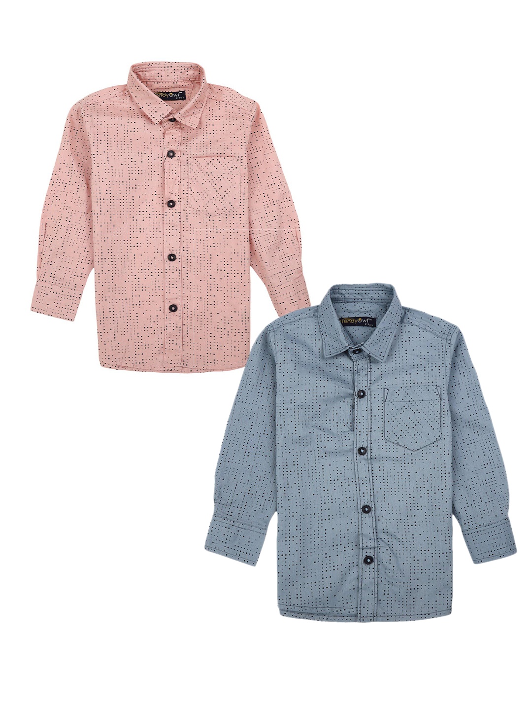

V-Mart Boys Pack of 2 Geometric Printed Cotton Casual Shirt, Pink