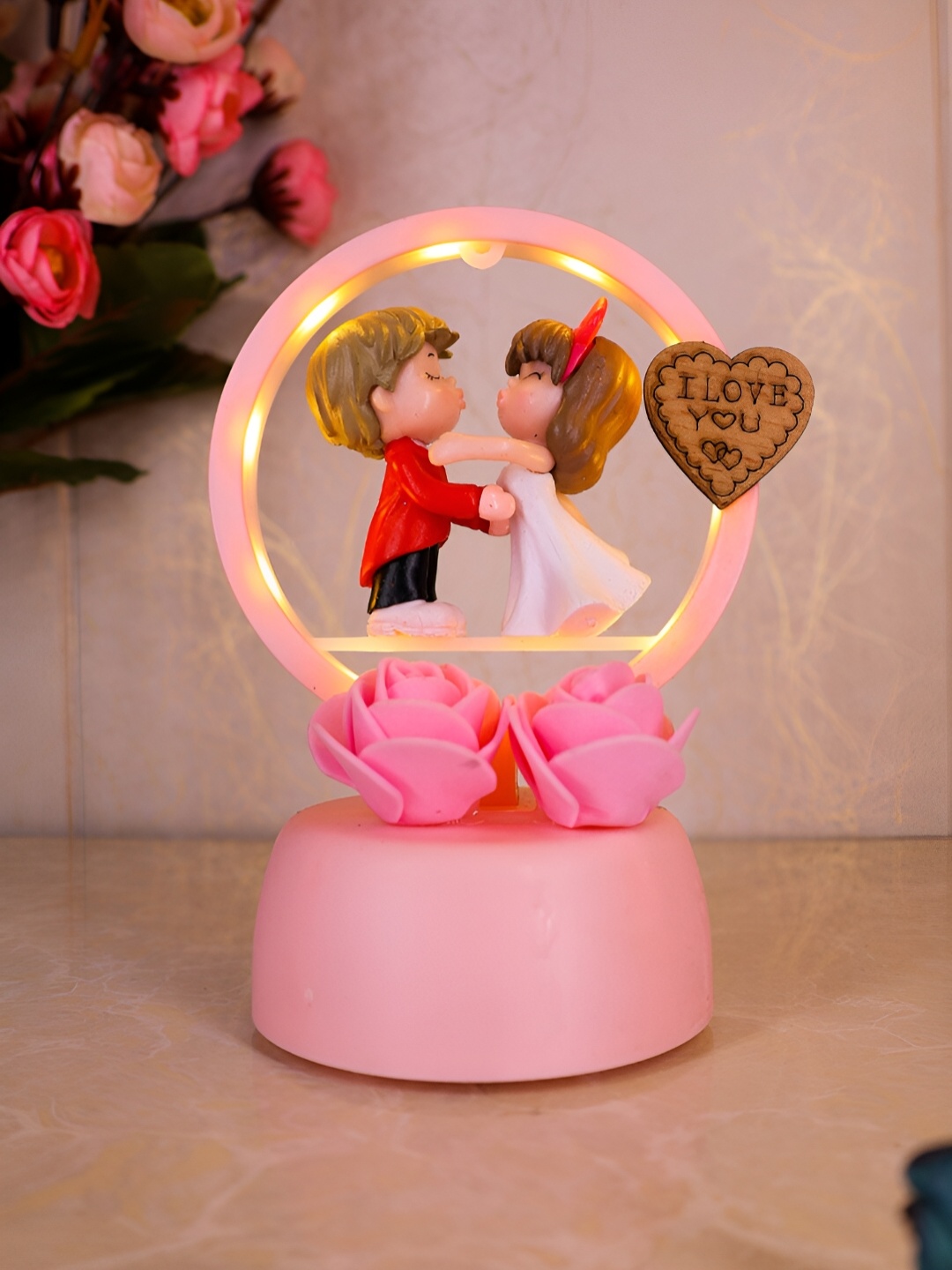 

Elegant Lifestyle Pink & Red Polyresin Figurine Showpiece