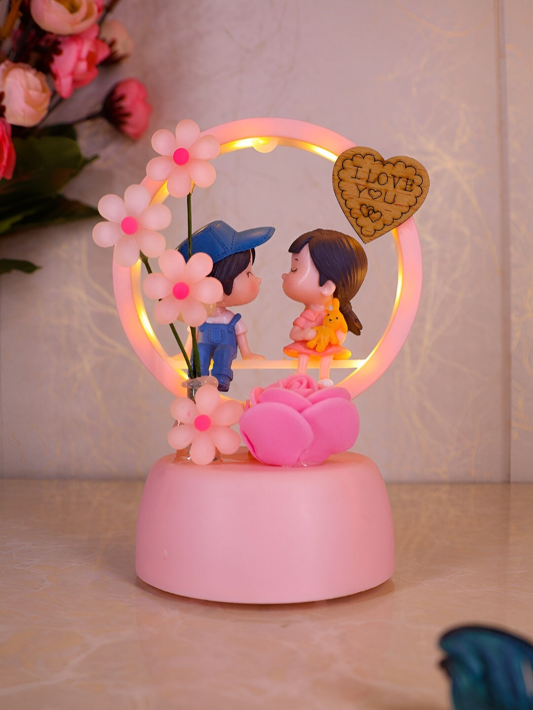 

Elegant Lifestyle Pink & Blue Polyresin Figurine Showpiece