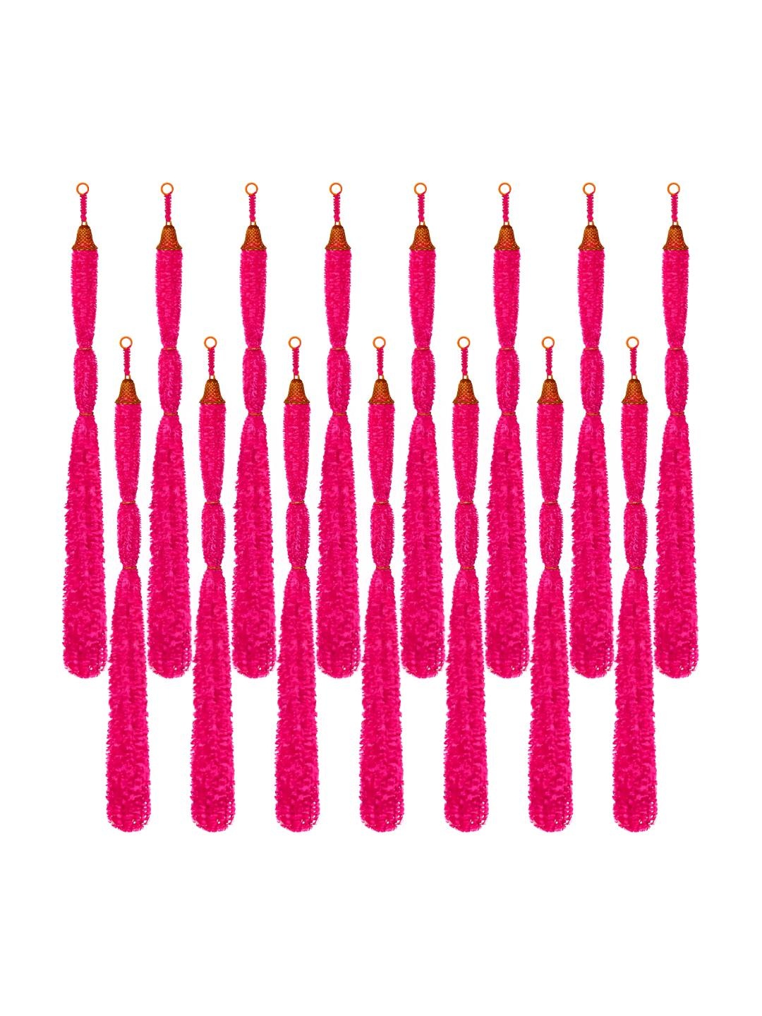 

iHandikart Pink 15 Pieces Feather Woolen Tassels With Bell