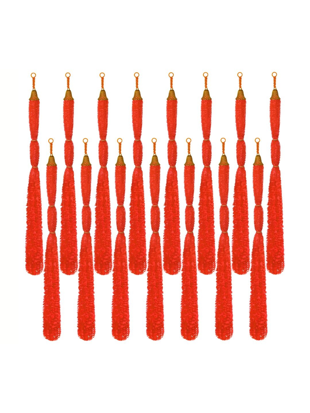 

iHandikart Red 15 Pieces Feather Woolen Tassels With Bell