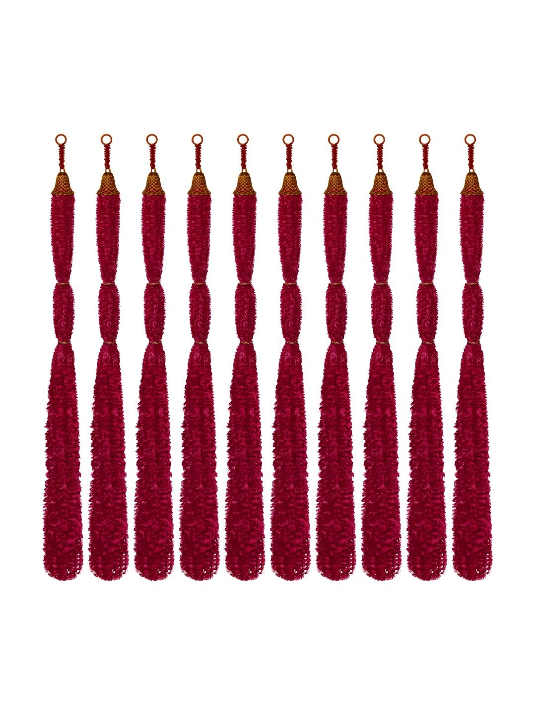 

iHandikart Red 10 Pieces Feather Woolen Tassels With Bell