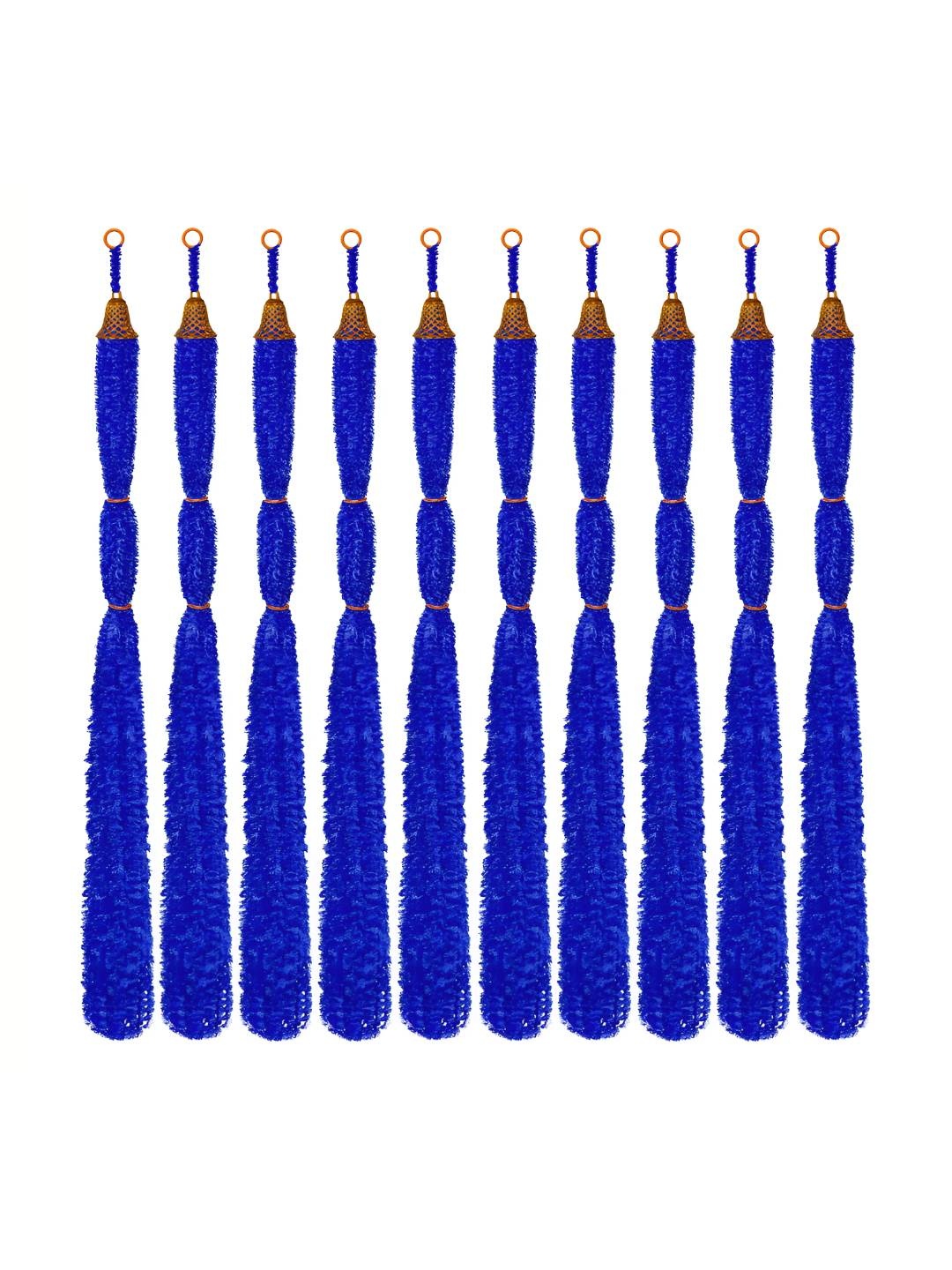 

iHandikart Blue 10 Feather Woolen Tassels With Bell