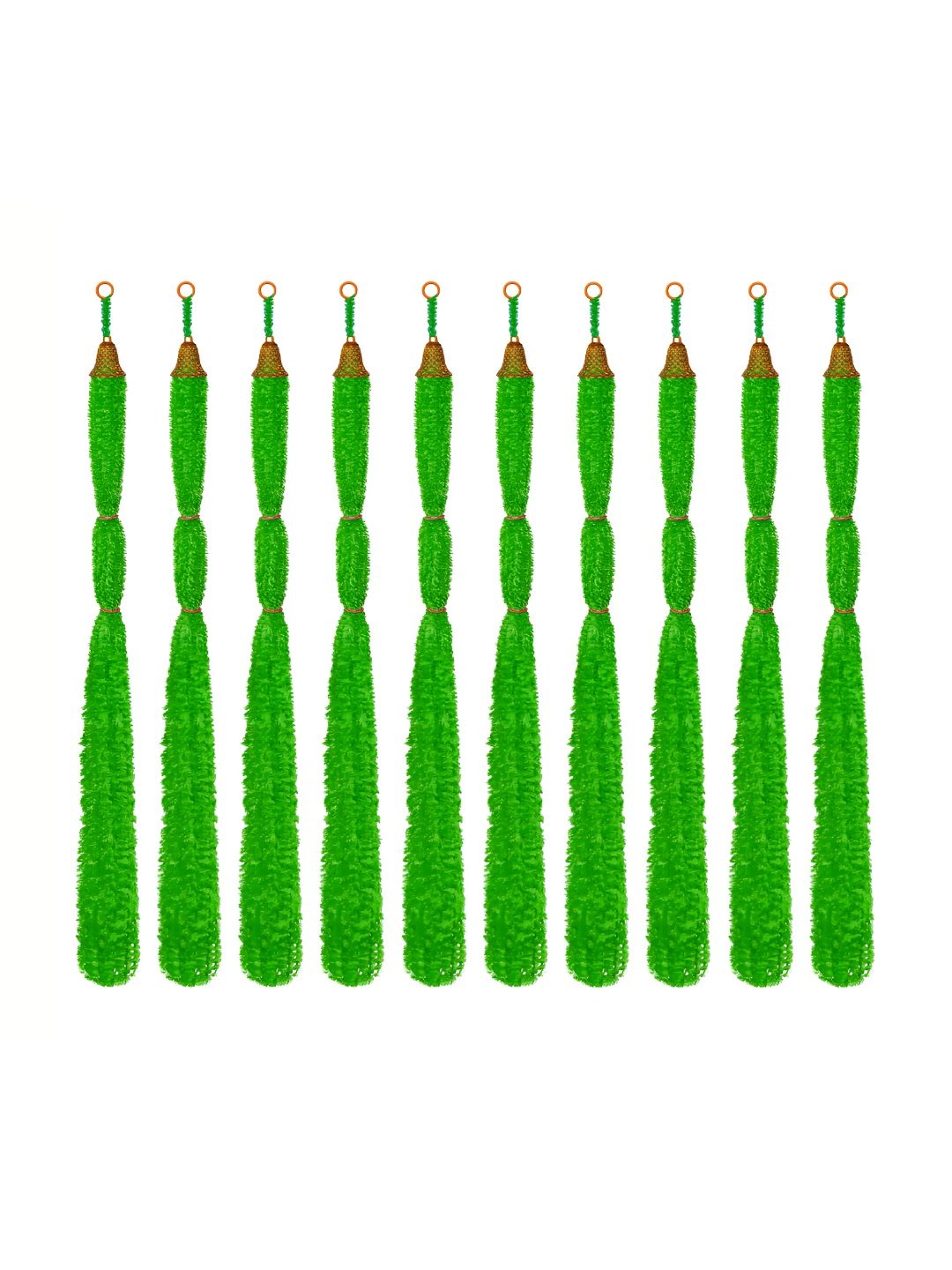 

iHandikart Green 10 Pieces Feather Woolen Tassels With Bell