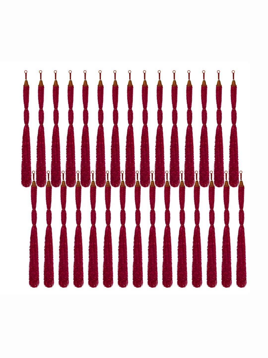 

iHandikart Red 30 Pieces Feather Woolen Tassels With Bell