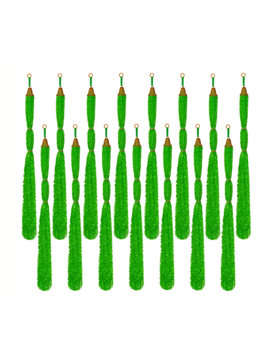 

iHandikart Green 15 Pieces Feather Woolen Tassels With Bell