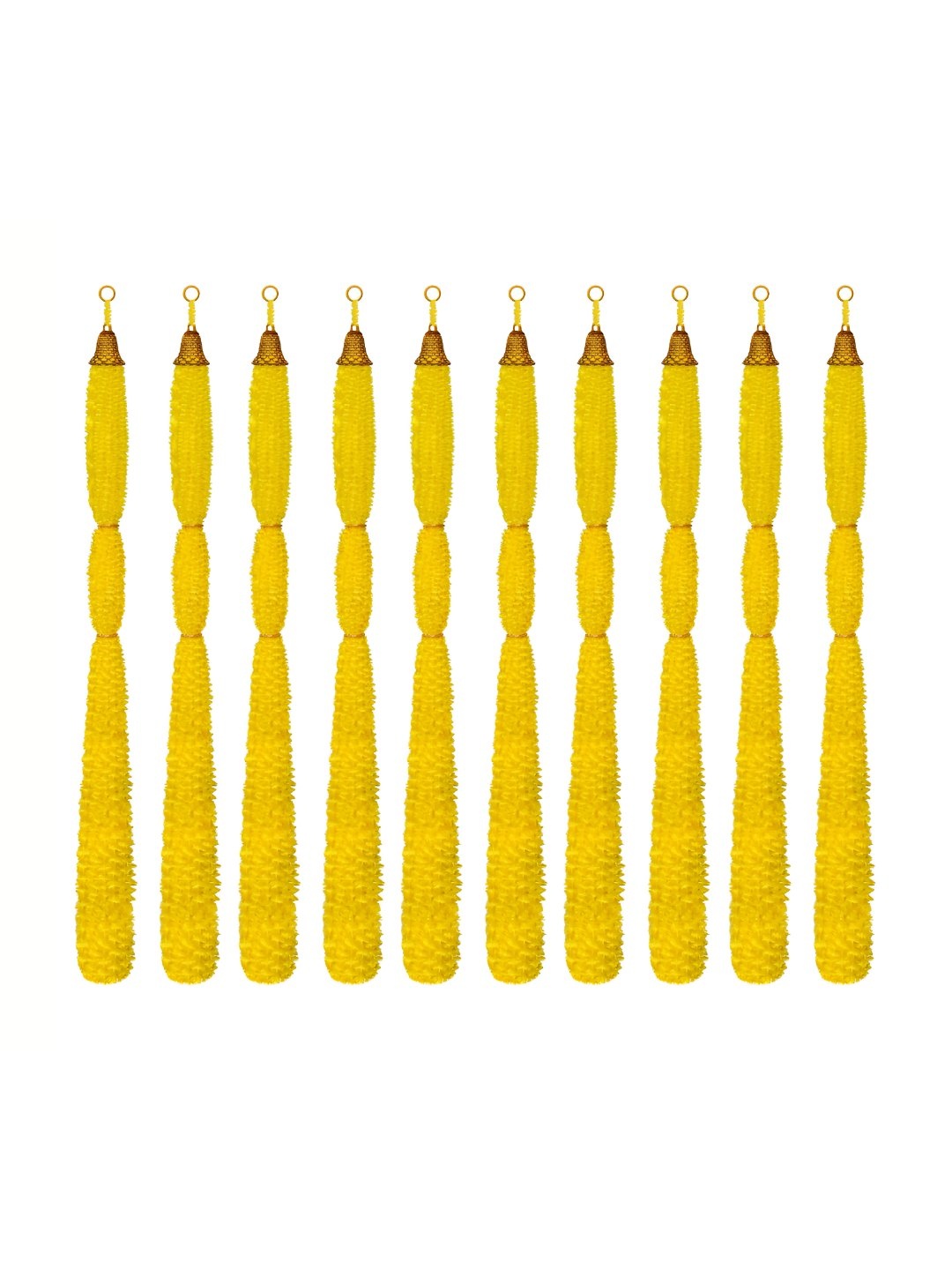 

iHandikart Yellow 10 Pieces Feather Woolen Tassels With Bell