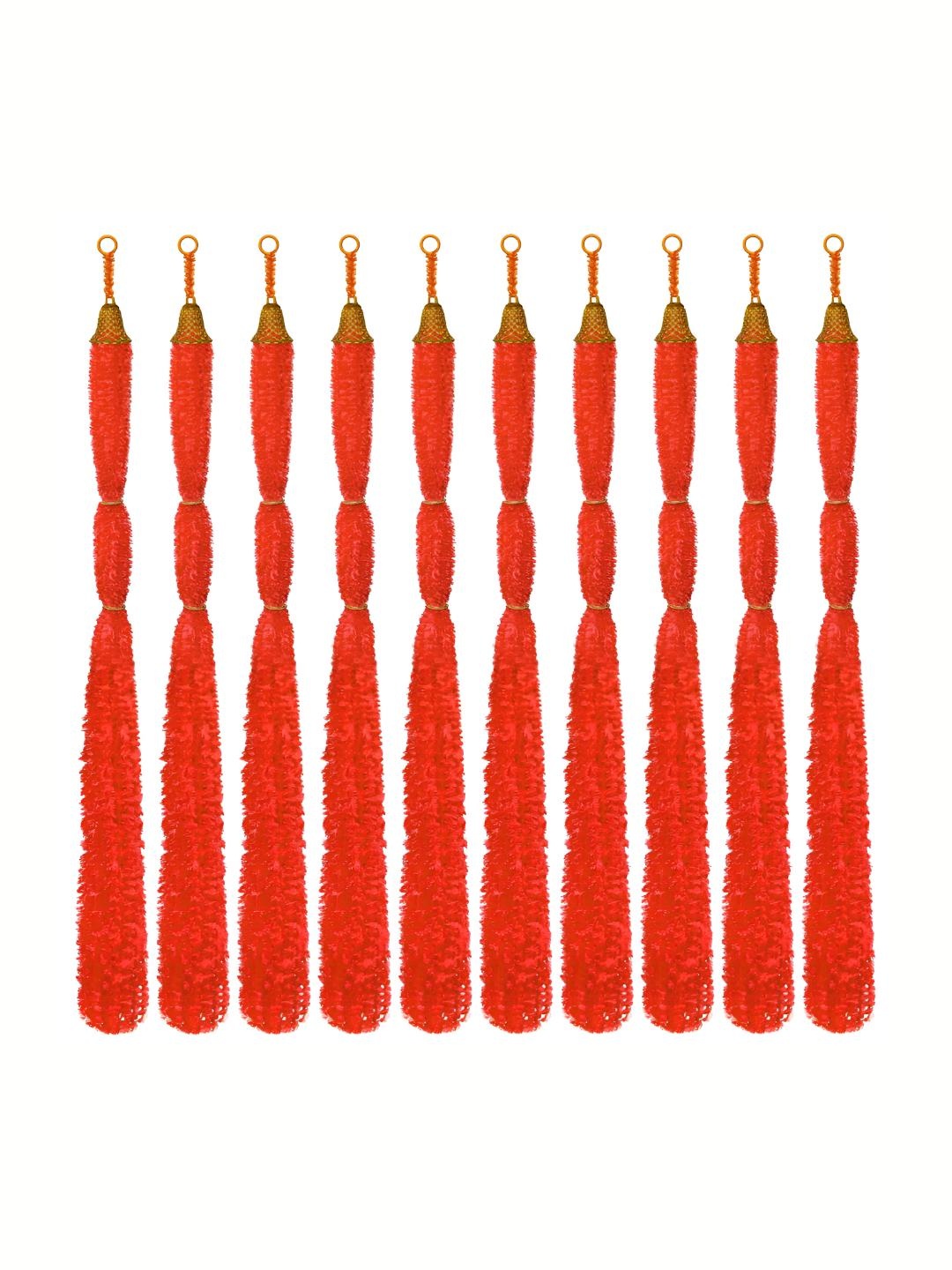 

iHandikart Red 10 Pieces Feather Woolen Tassels With Bell