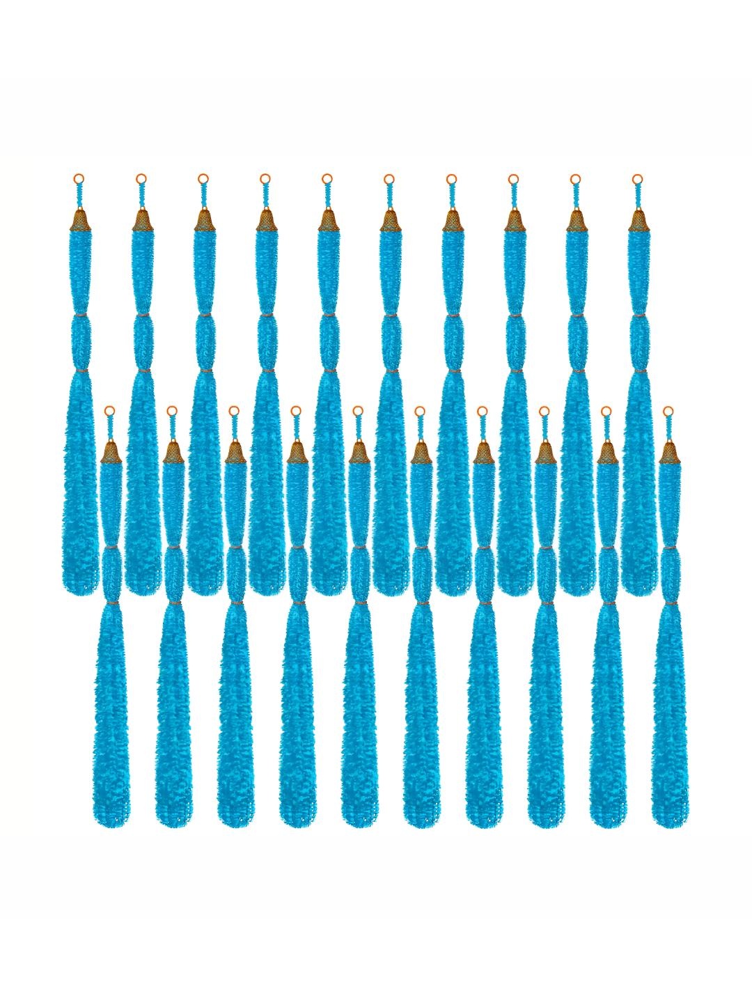 

iHandikart Blue 20 Pieces Feather Woolen Tassels With Bell