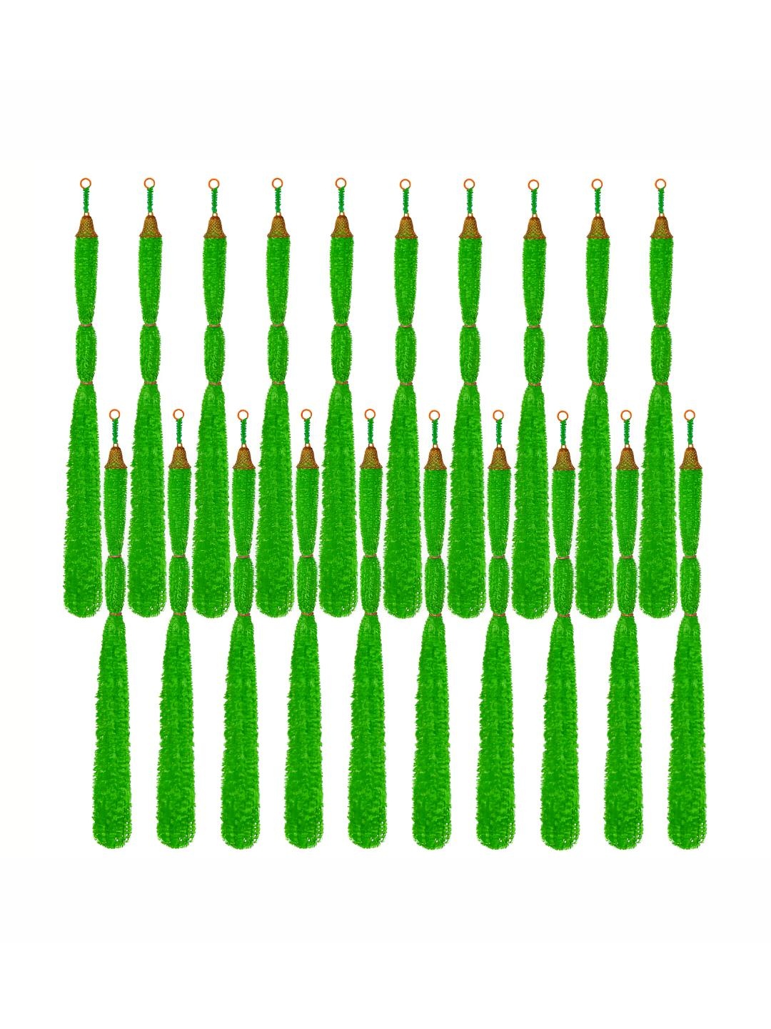 

iHandikart Green 30 Pieces Feather Wool Tassels With Bell