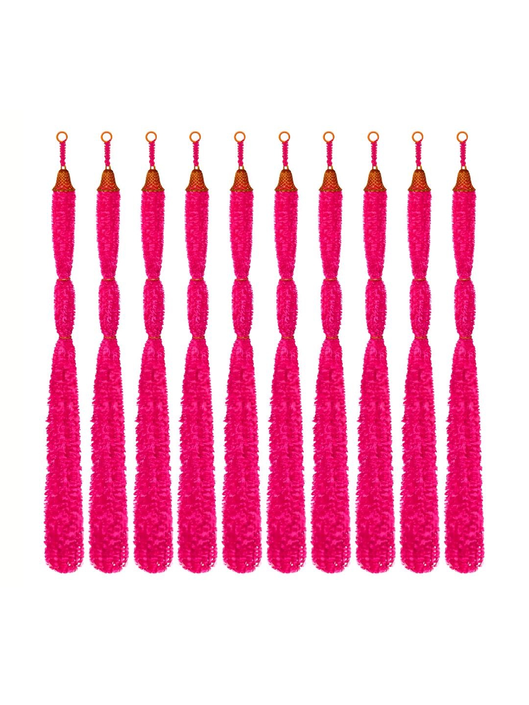 

iHandikart Pink 10 Pieces Feather Wool Tassels With Bell