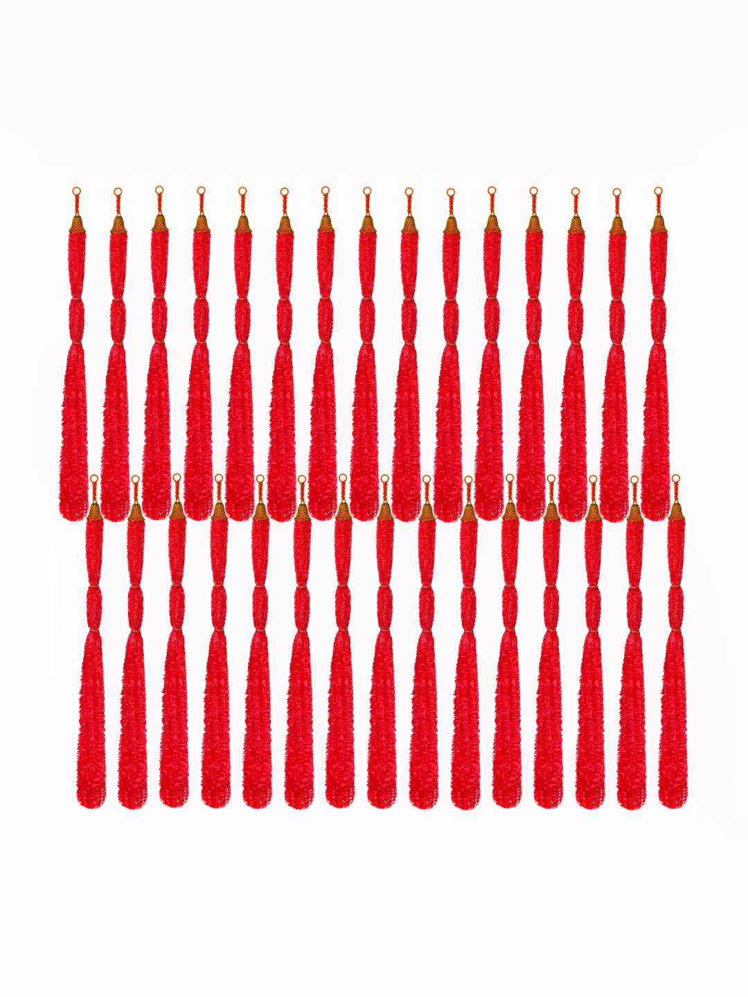 

iHandikart Red 30 Pieces Feather Wool Tassels With Bell