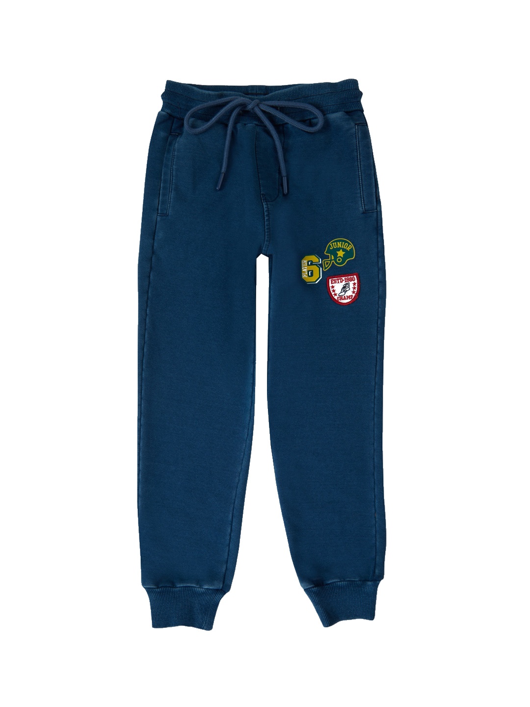

Gini and Jony Boys Cotton Mid-Rise Joggers, Navy blue
