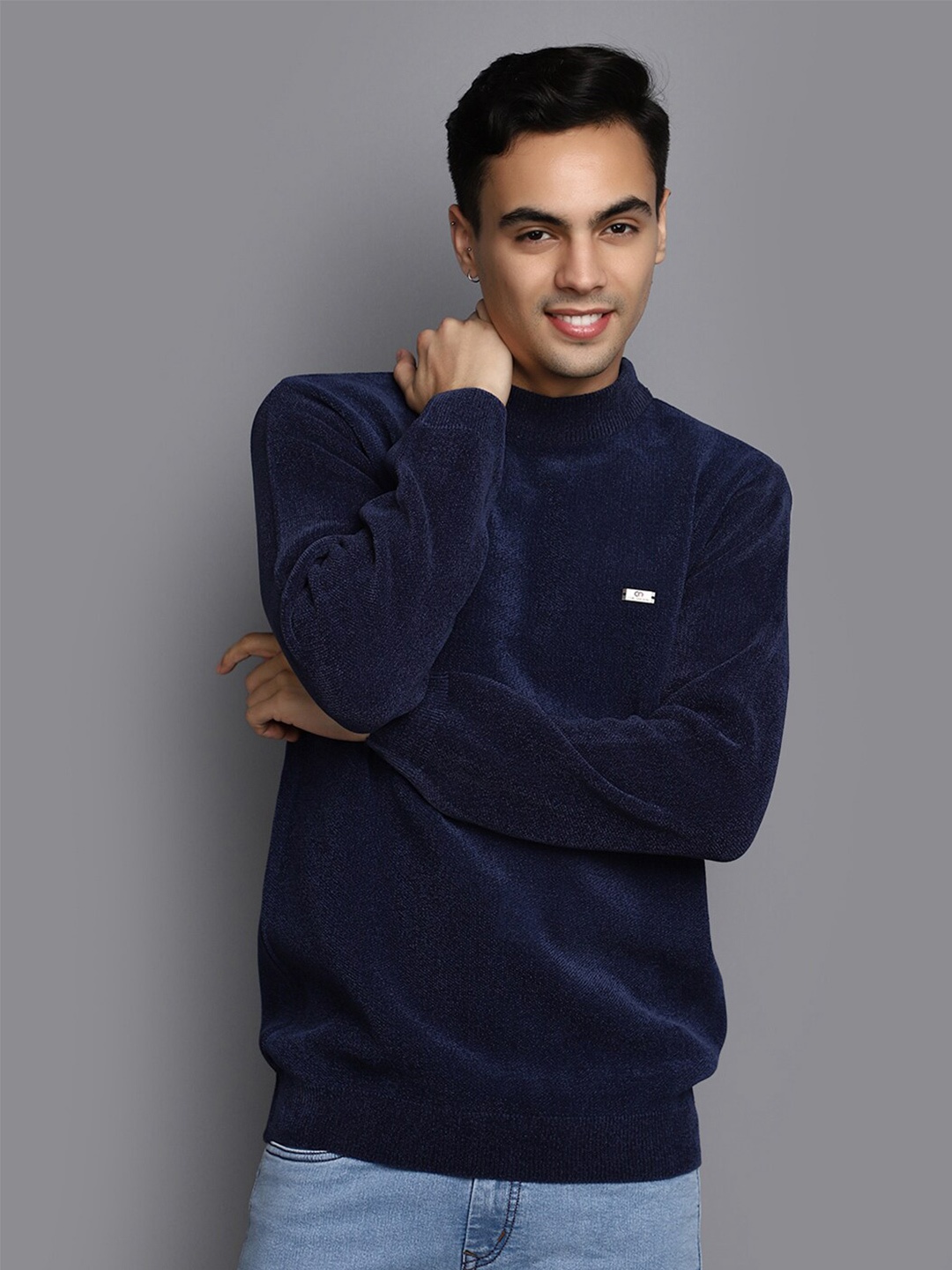 

V-Mart High Neck Velvet Pullover Sweatshirt, Assorted