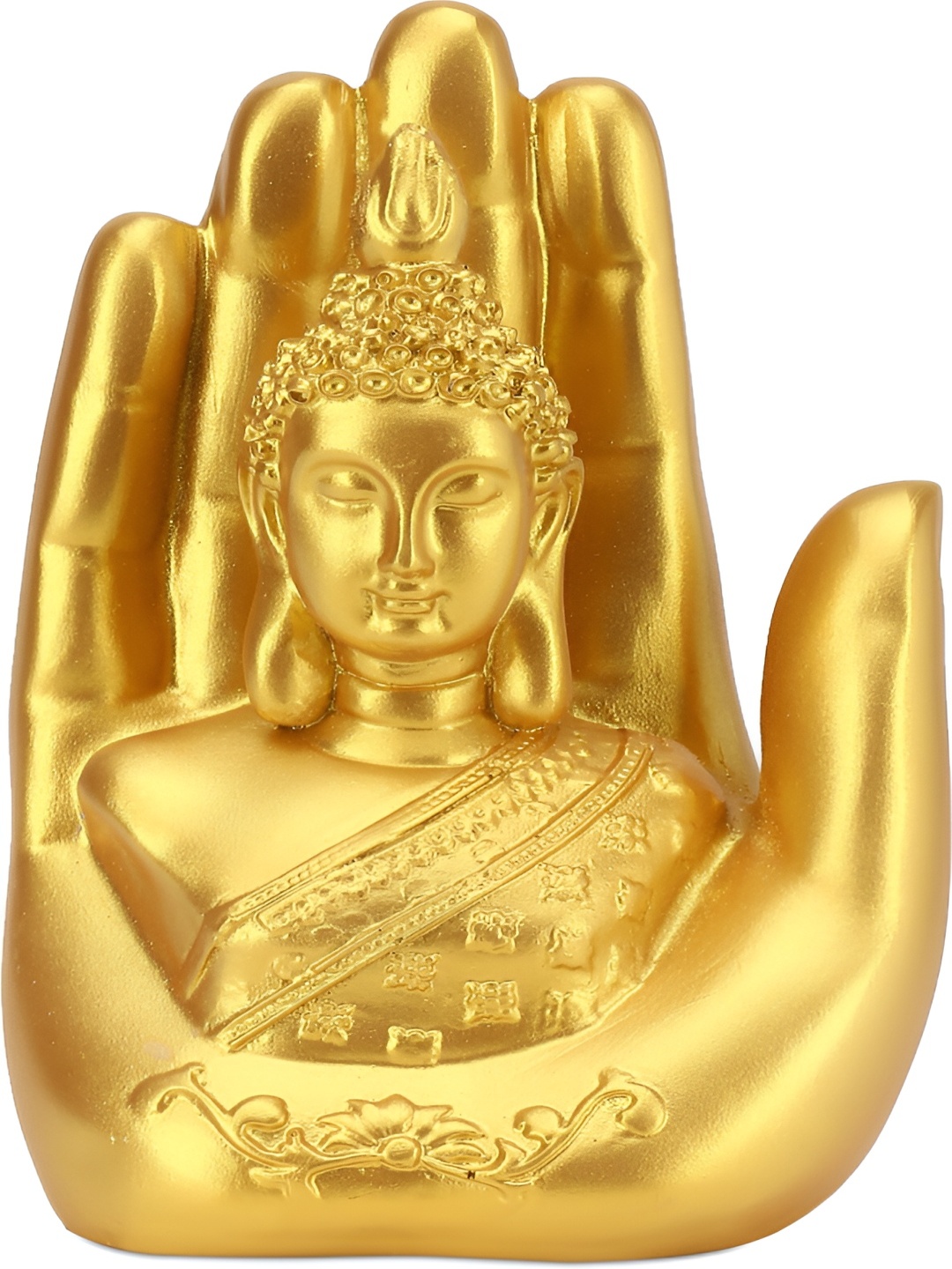 

GW CREATIONS Gold Toned Polyresin Buddha Figurine Showpiece