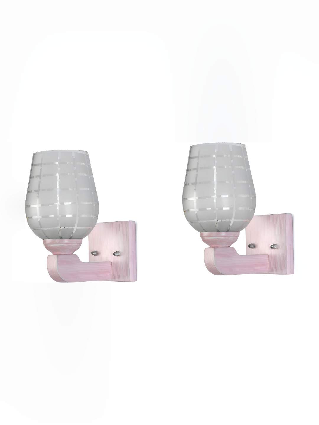 

Afast Silver-Toned 2 Pieces Frustum Shaped Glass Wall Lamps