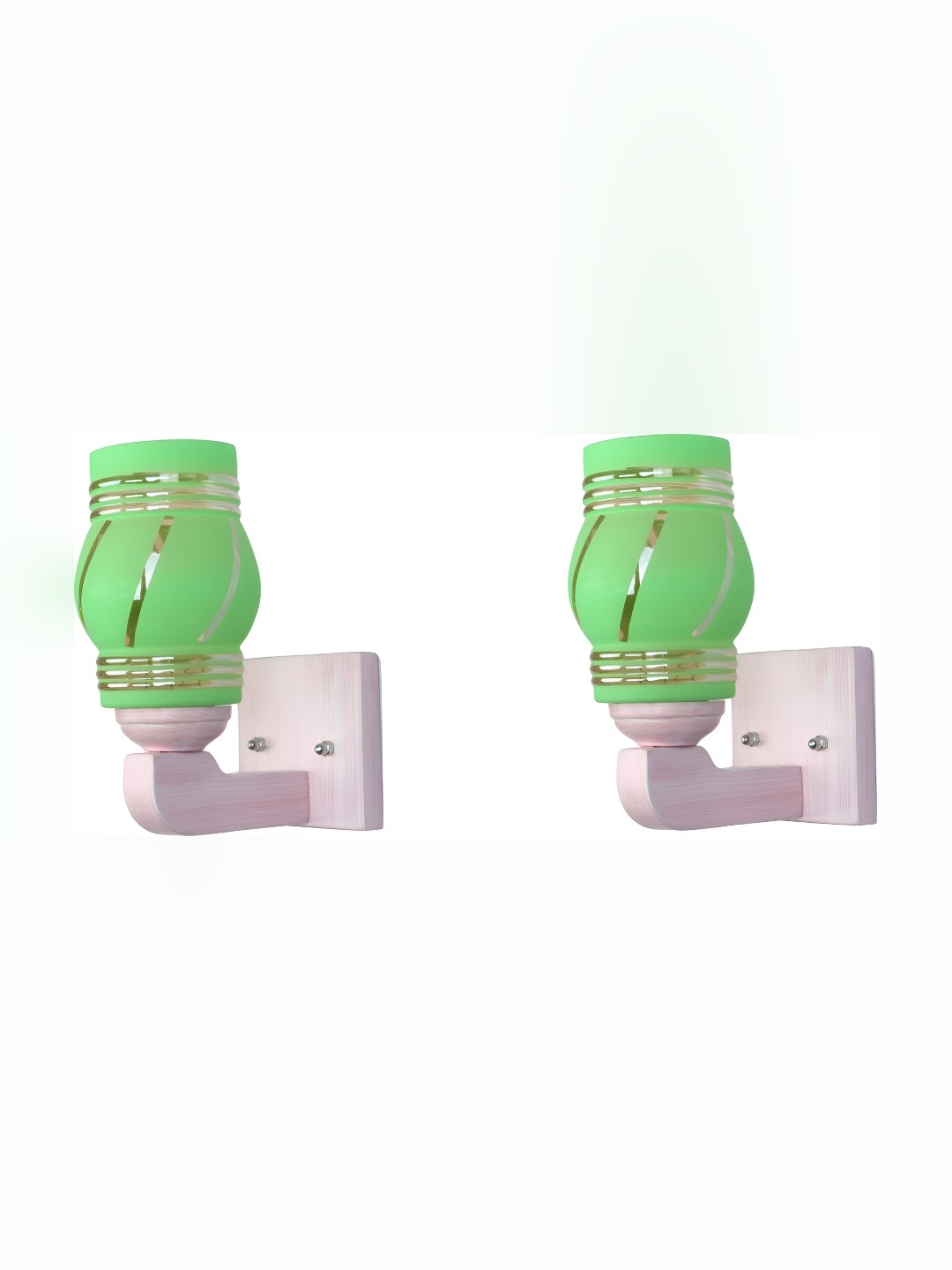 

Afast Green 2 Pieces Textured Glass Wall Lamps