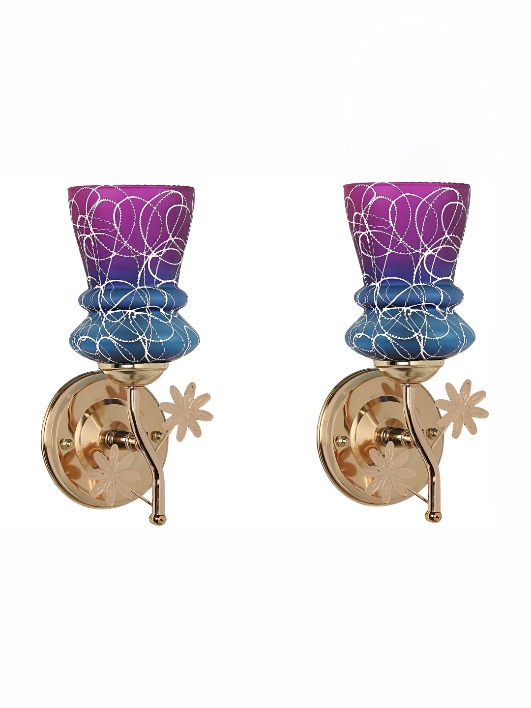 

Afast Blue & Purple 2 Pieces Glass Wall Lamp