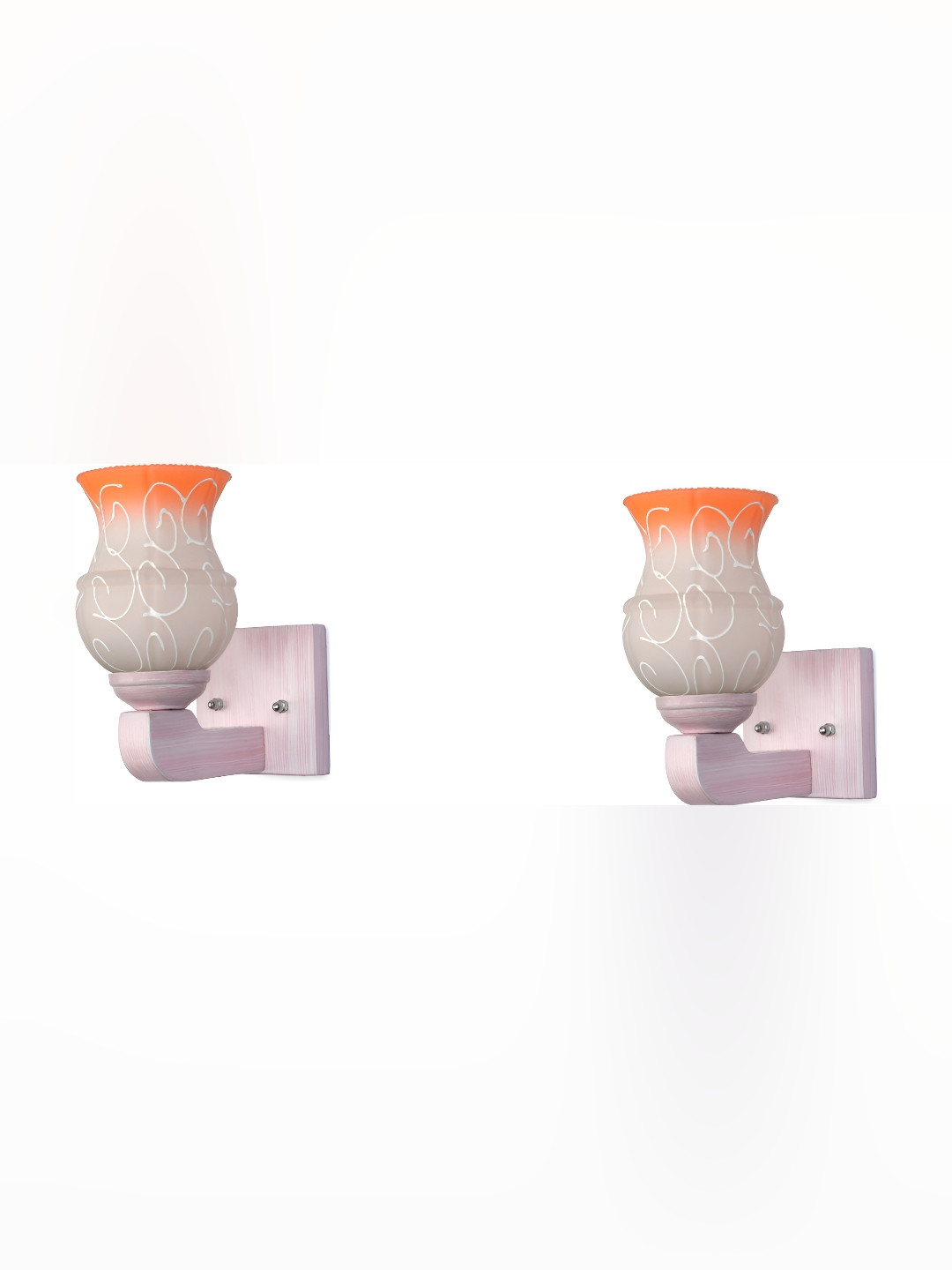 

Afast White & Orange 2 Pieces Bell Shaped Glass Wall Lamp