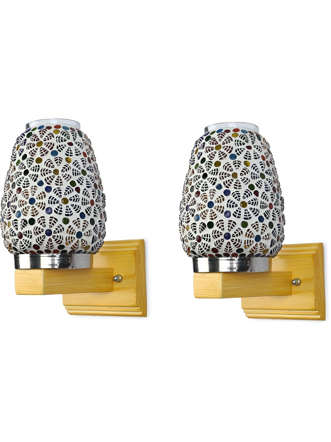 

Afast White & Red 2 Pieces Printed Cylindrical Shaped Glass Wall Lamps