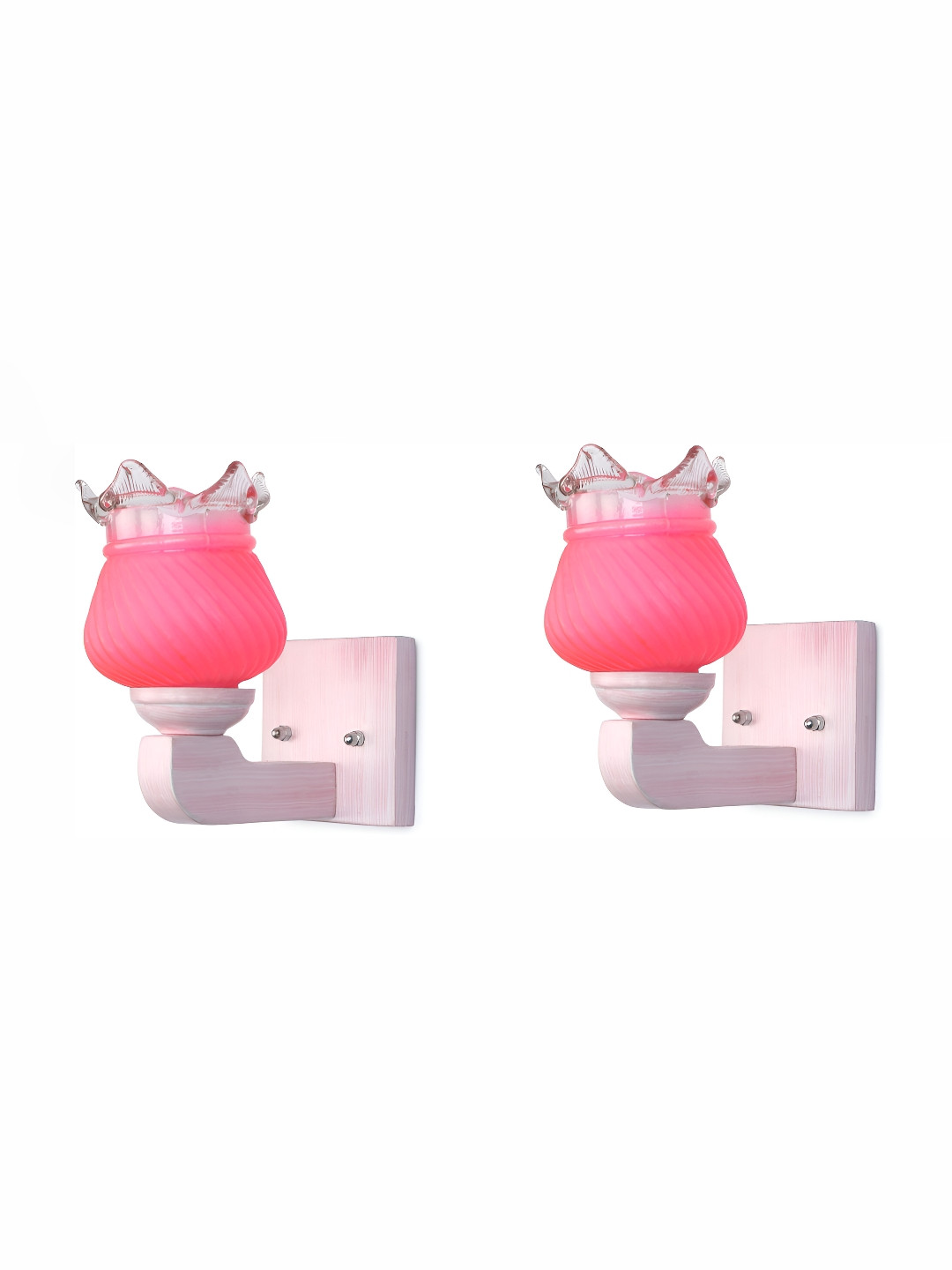 

Afast Pink 2 Pieces Abstract shaped Glass Wall Lamp