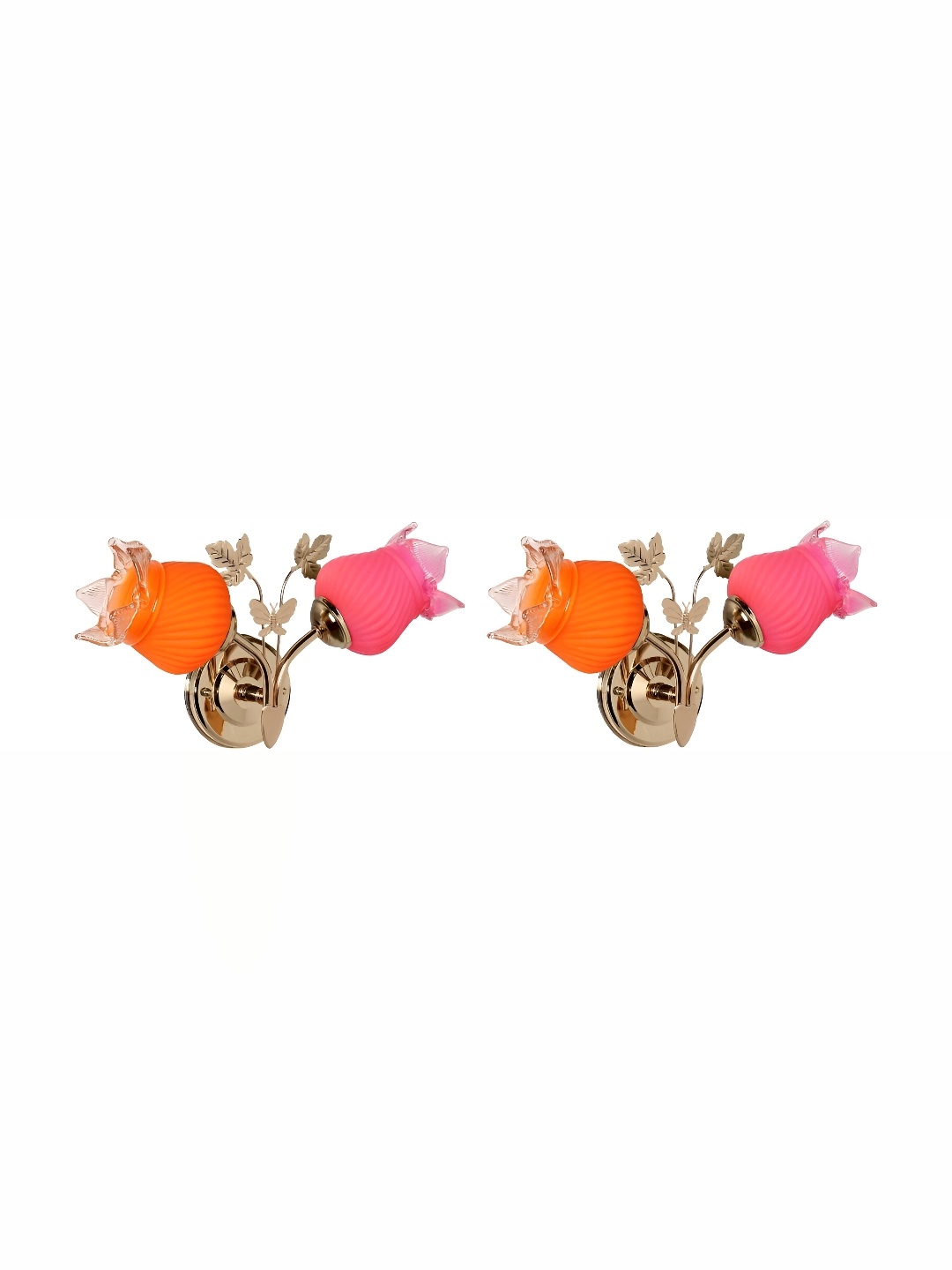 

Afast Orange & Pink 2 Pieces Glass Wall Lamps