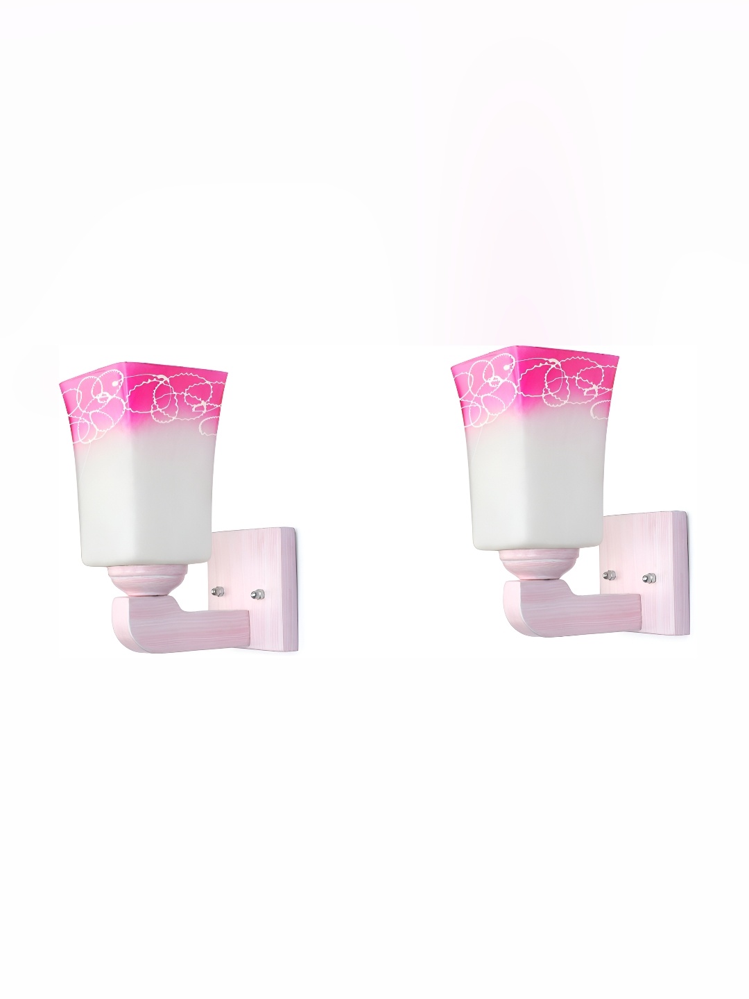 

Afast White & Pink 2 Pieces Rectangular Glass Wall Lamp