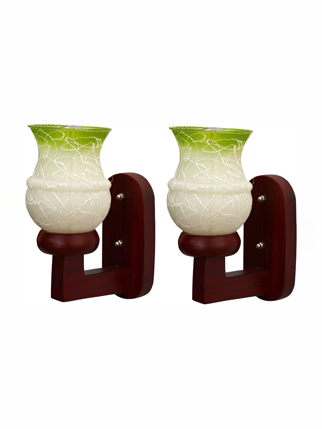 

Afast Green & Beige 2 Pieces Printed Abstract Shaped Glass Wall Lamps
