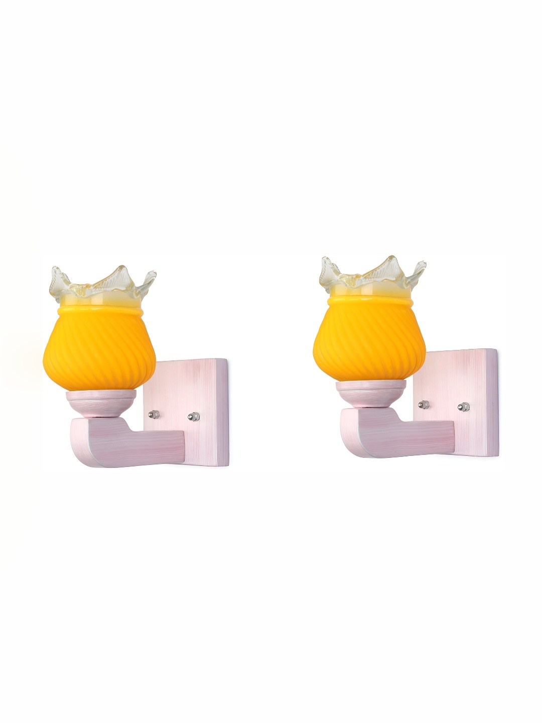 

Afast Yellow 2 Pieces Bell Shaped Glass Wall Lamps