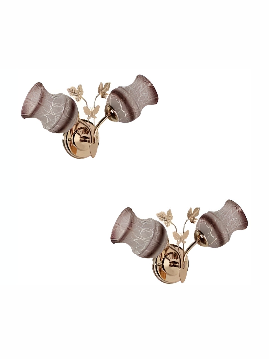 

Afast Brown & Grey 2 Pieces Textured Contemporary Glass Wall Lamps