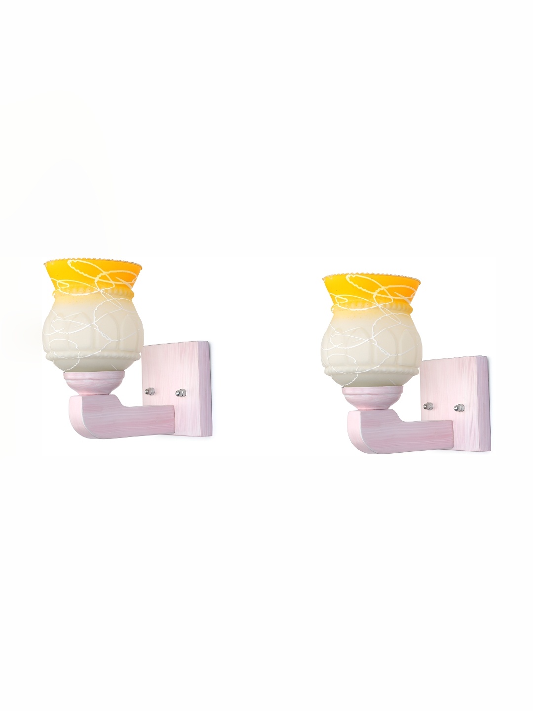 

Afast White & Yellow 2 Pieces Glass Wall Lamp