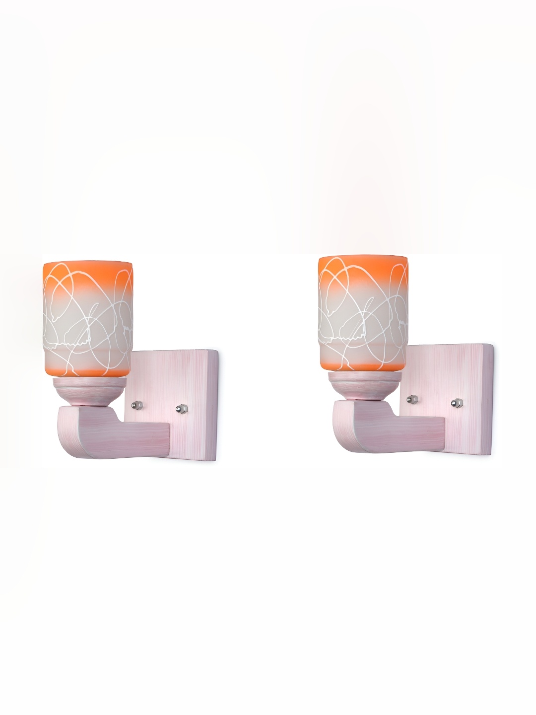 

Afast Yellow & Grey 2 Pieces Printed Cylindrical Shaped Glass Wall Lamps