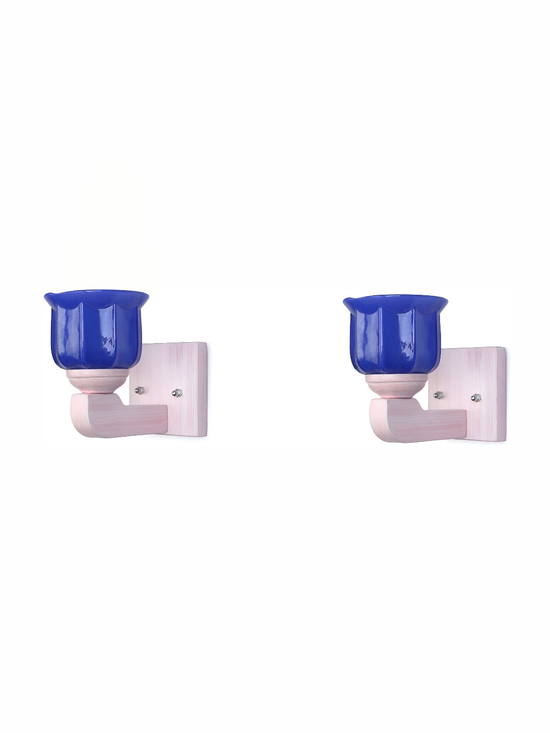 

Afast Blue & White 2 Pieces Textured Contemporary Glass Wall Lamps