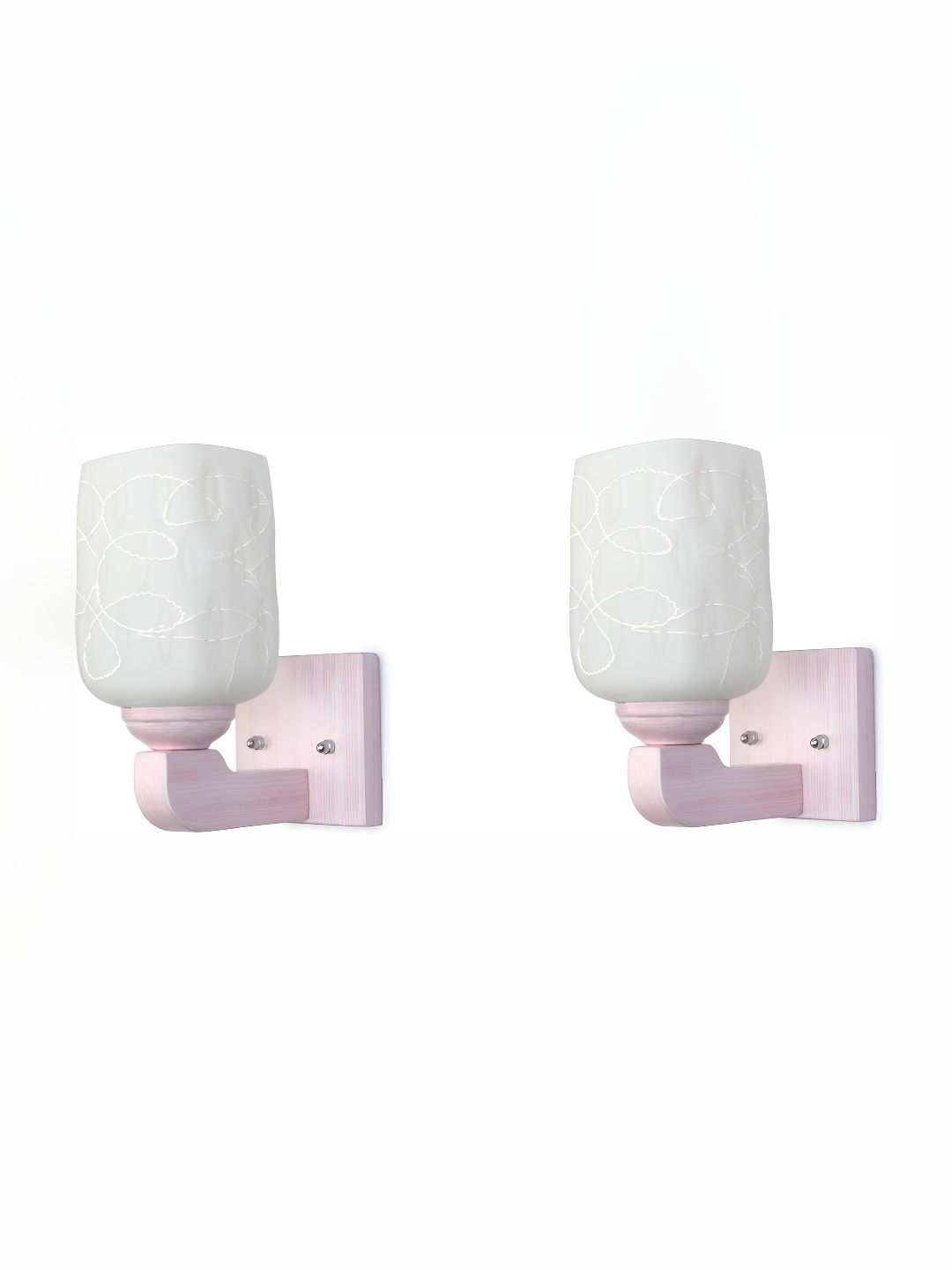 

Afast White & Off White 2 Pieces Printed Rectangle Shaped Glass Wall Lamp