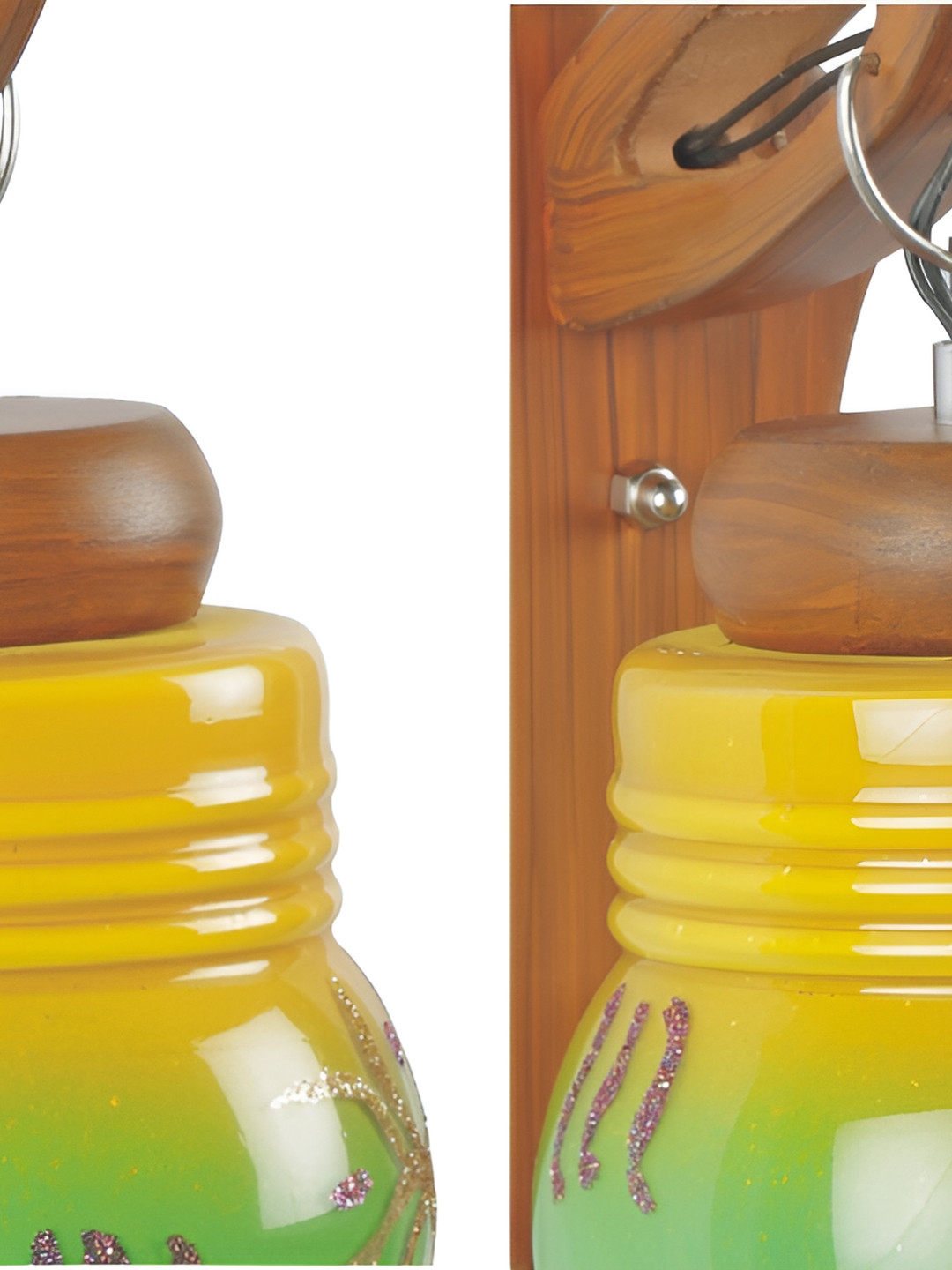 

Afast Yellow & Brown 2 Pieces Printed Abstract Shaped Glass Wall Lamps