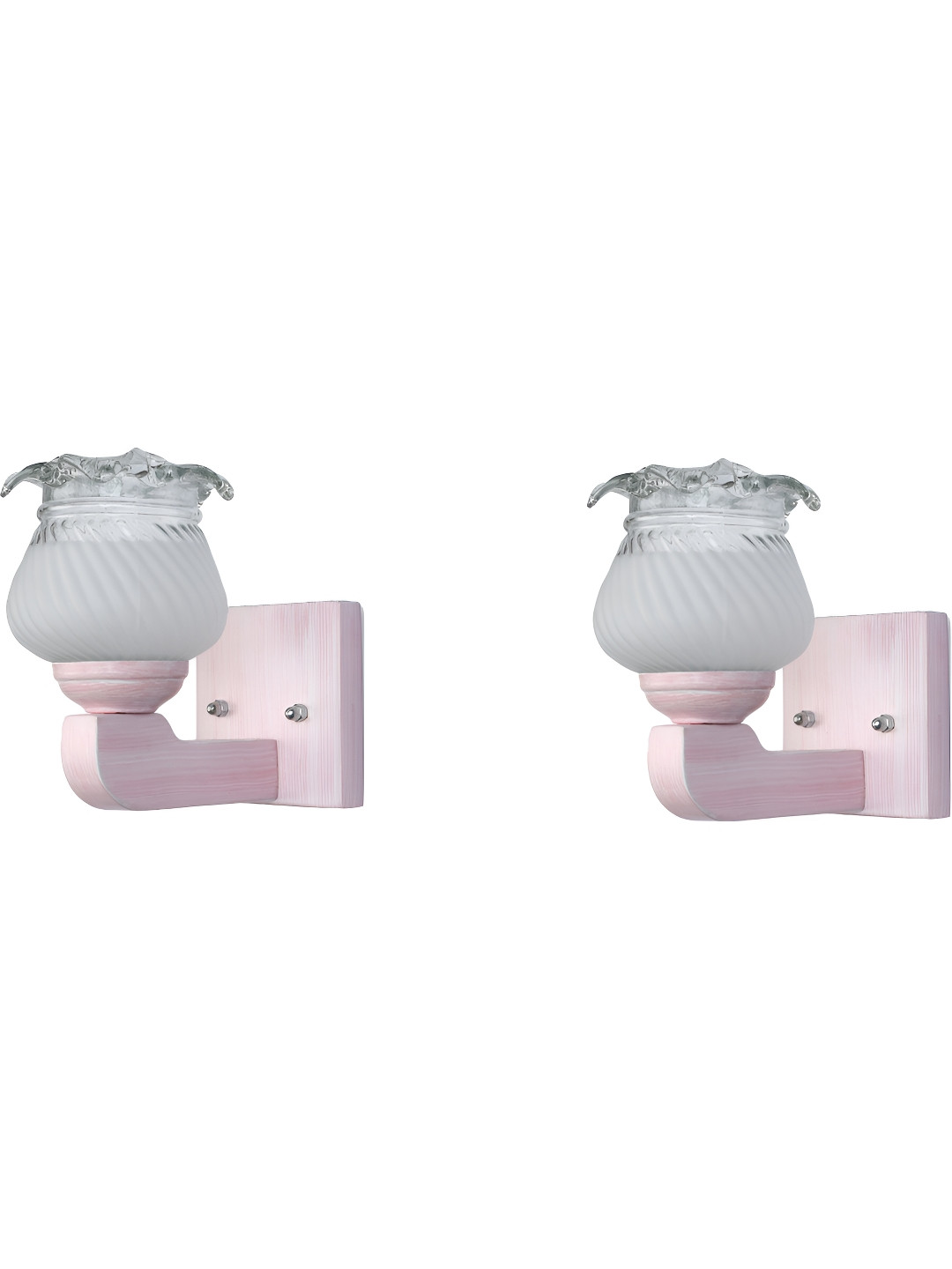 

Afast White & Pink 2 Pieces Textured Abstract Shaped Glass Wall Lamps