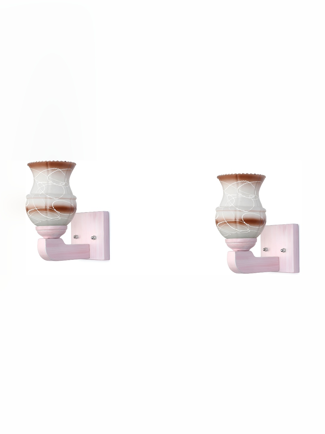 

Afast White & Brown 2 Pieces Abstract Shaped Glass Wall Lamps