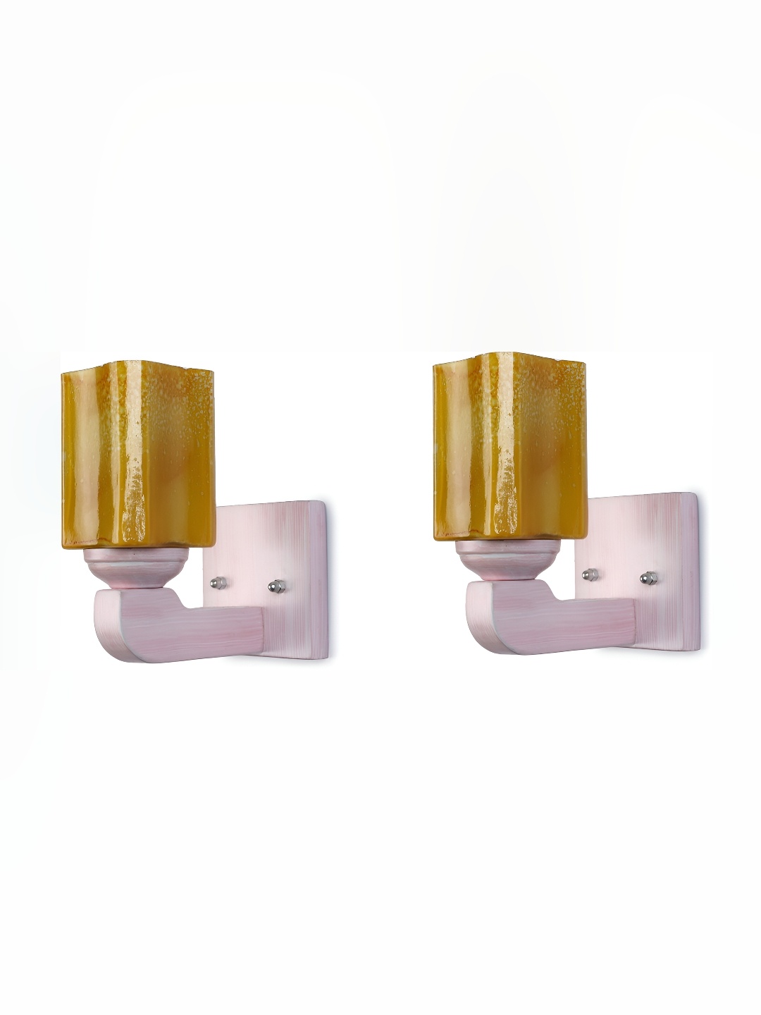 

Afast Mustard 2 Pieces Glass Wall Lamps