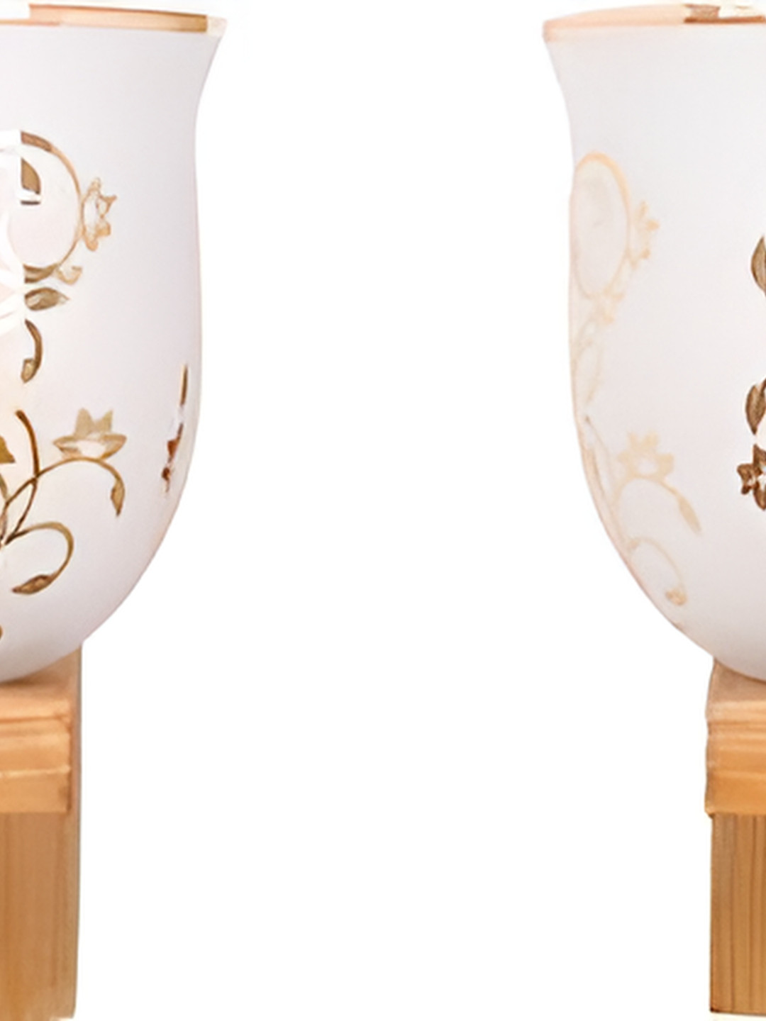 

Afast White & Gold-Toned 2 Pieces Printed Abstract Shaped Glass Contemporary Wall Lamps