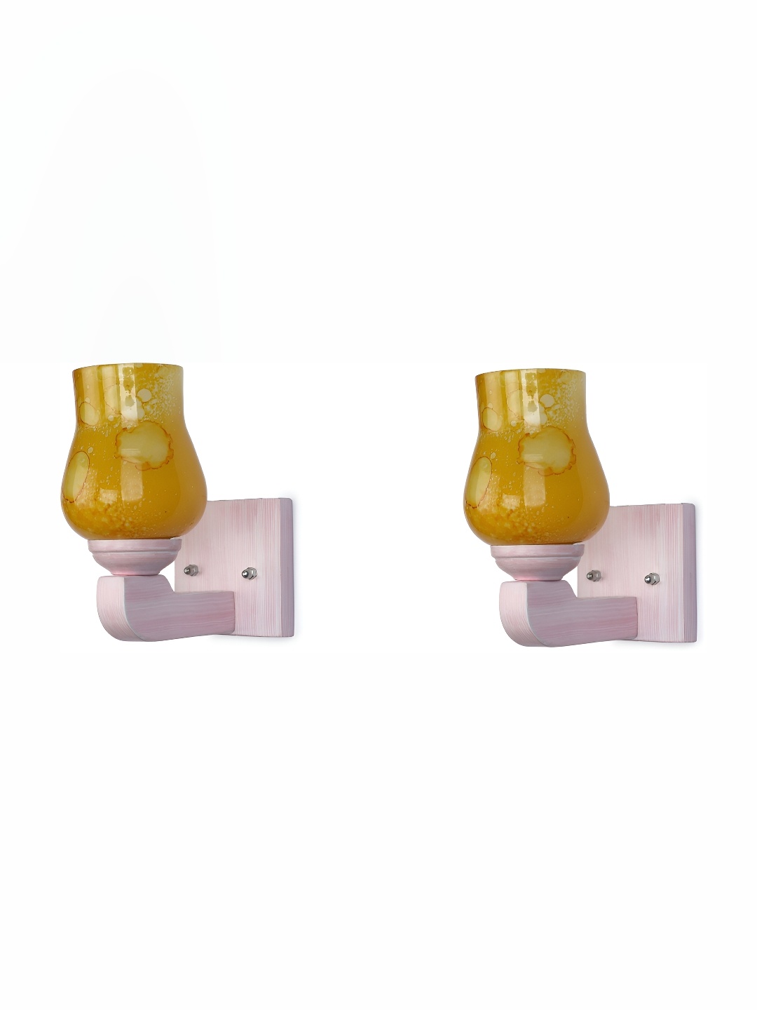 

Afast Yellow 2 Pcs Glass Wall Lamps