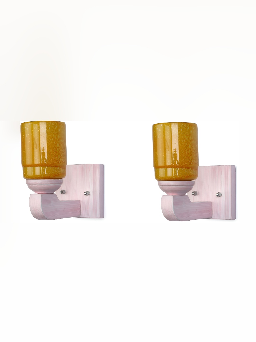 

Afast Yellow 2 Pieces Cylindrical Shaped Glass Wall Lamps