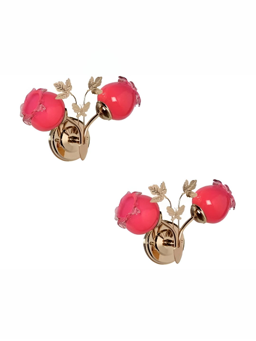 

Afast Red & Gold Toned 2 Pieces Textured Contemporary Glass Wall Lamps