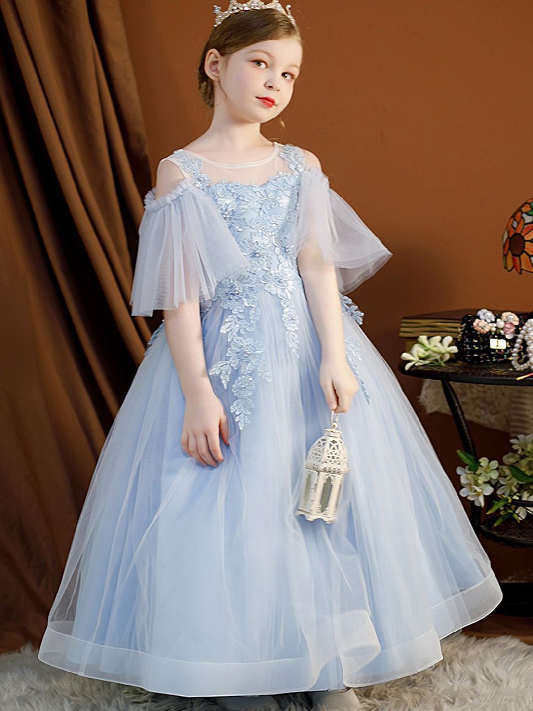 

INCLUD Blue Net Maxi Dress