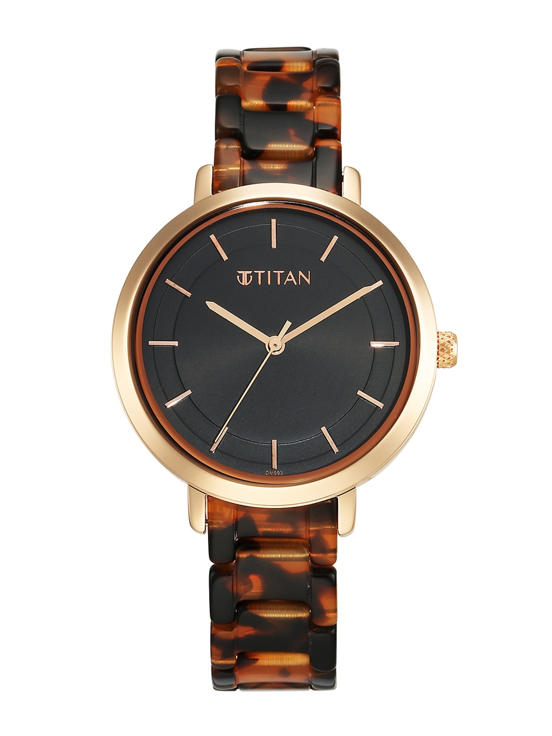 

Titan Women Textured Dial & Metal Straps Analogue Watch 95188KD01, Black