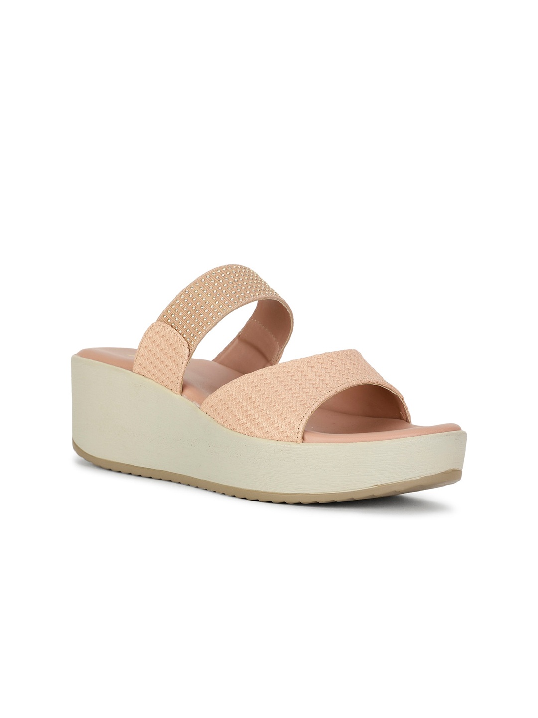 

Bata ROBB Two Strap Embellished Wedges, Peach