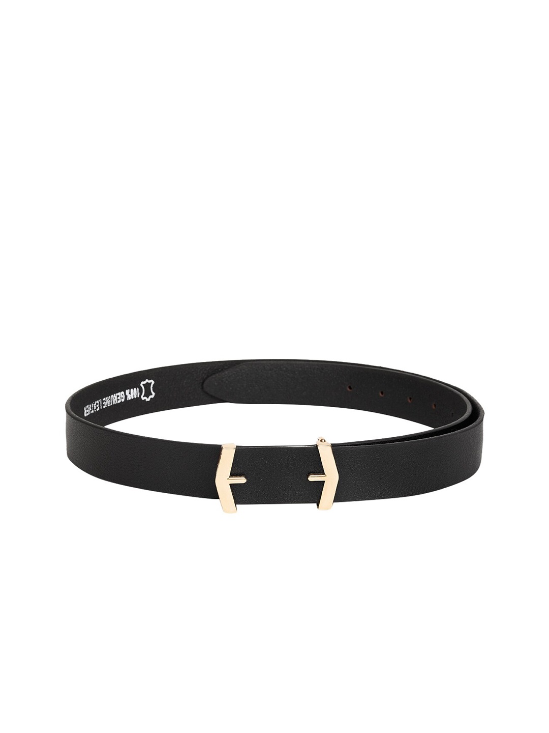 

The Roadster Lifestyle Co. Men Black Textured Leather Belt
