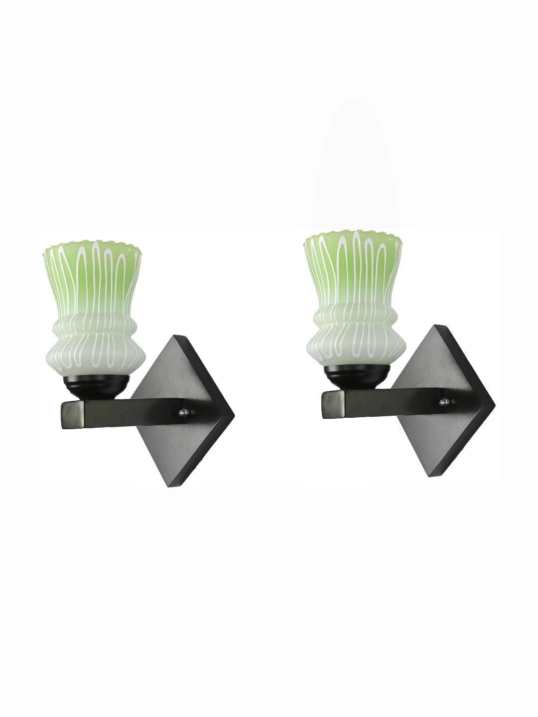 

Afast Green & White 2 Pieces Printed Abstract Shaped Glass Wall Lamp
