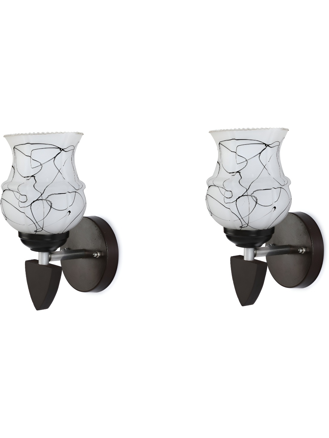 

Afast White 2 Pcs Glass Textured Wall Lamps