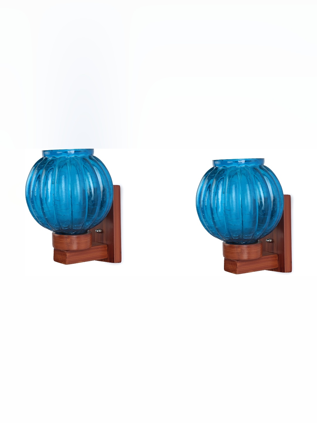 

Afast Blue Glass Spherical Textured Contemporary Wall Lamp