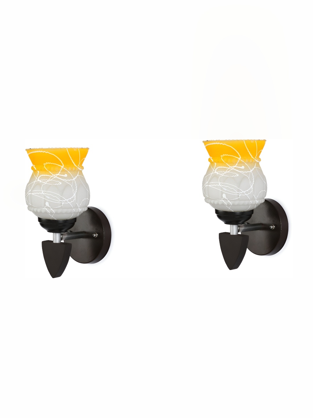 

Afast Yellow & White 2 Pieces Bell Shaped Glass Wall Lamp